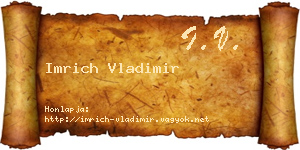 Imrich Vladimir névjegykártya
